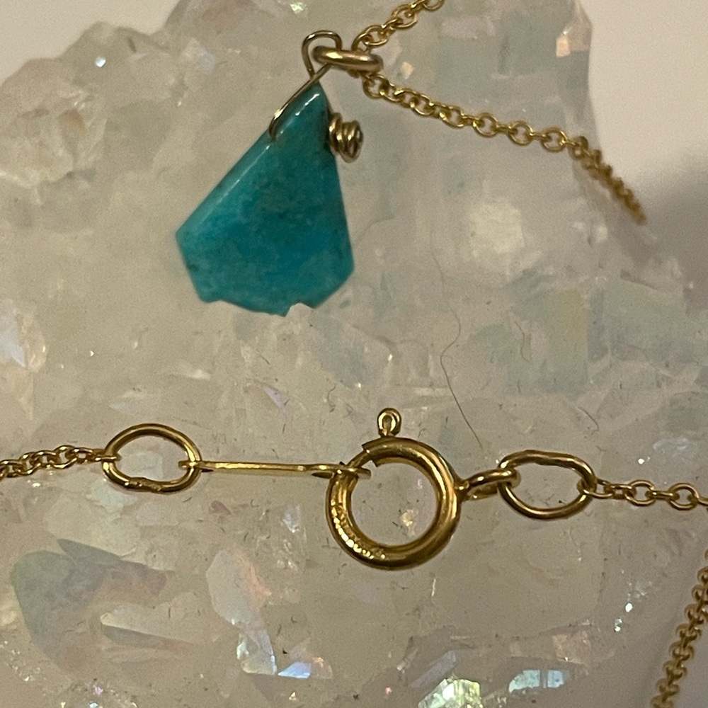 Gold and Turquoise Pendant Necklace